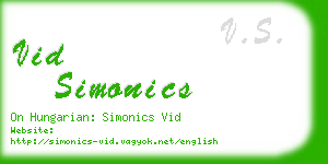 vid simonics business card